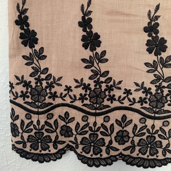 NWT J. Crew embroidered tan and black top - Picture 2 of 5